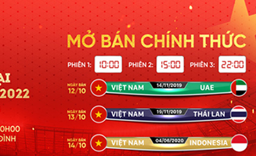 Mở bán vé xem các trận Việt Nam gặp Thái Lan và Indonesia trên sân Mỹ Đình